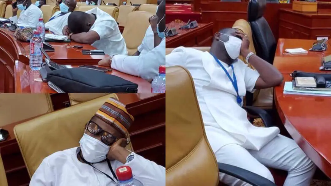 NPP MPs doze off in parliament after arriving as early as 4 am to occupy majority seats