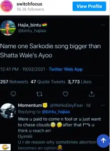 Shatta Wale’s “Ayoo” Is Bigger Than Sarkodie’s Entire Career – Hajia Bintu 