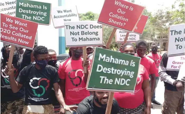NDC faction demonstrate against Mahama