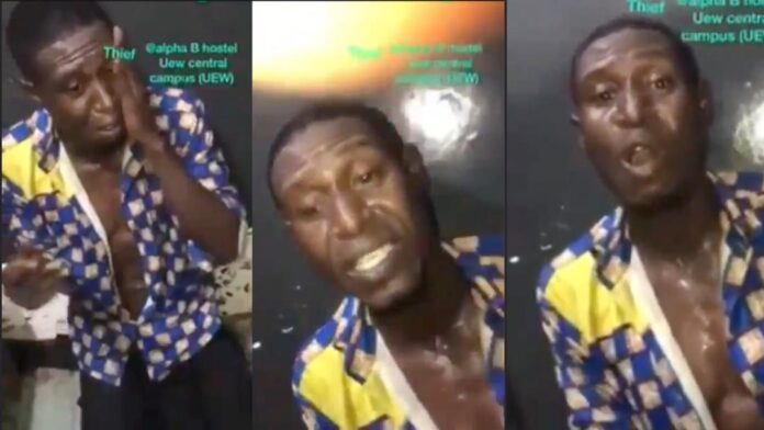 UEW: Thief forced to sing hymn after he was caught by students on central campus [Video]