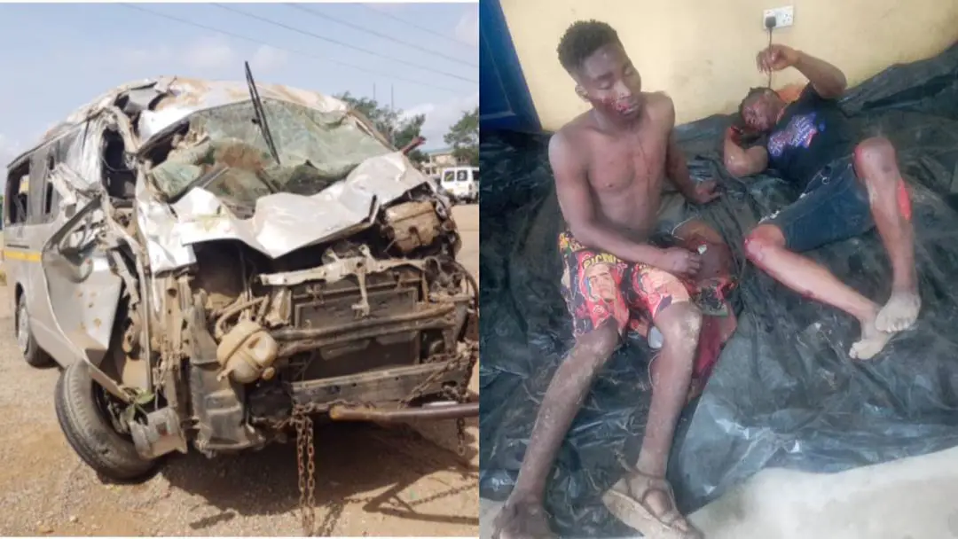 Sowutuom: Brave trotro driver knocks down two robbers on motorbike after they have robbed fruit seller