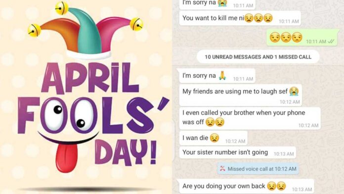 April Fool’s Day prank ends in tears after lady told her boyfriend she’s in love with someone else