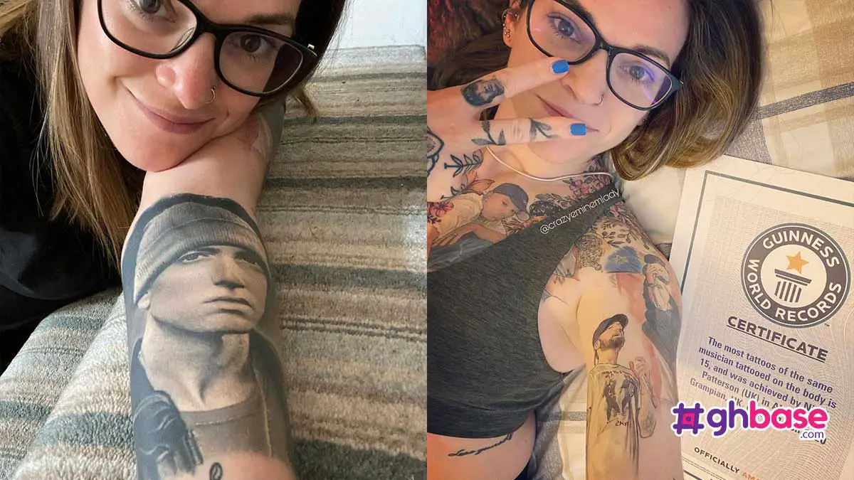 Crazy Eminem Lady: Meet the woman who holds a Guinness World Record after inking 29 tattoos of Eminem on her body