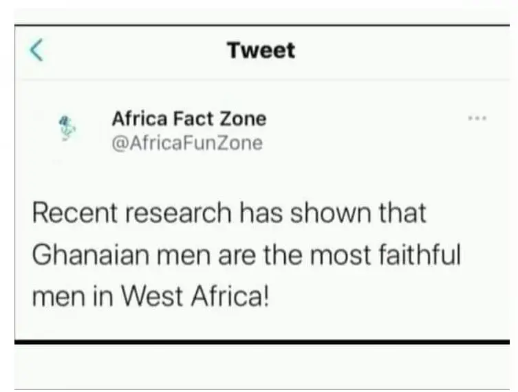 Ghanaian men are the most faithful men in West Africa