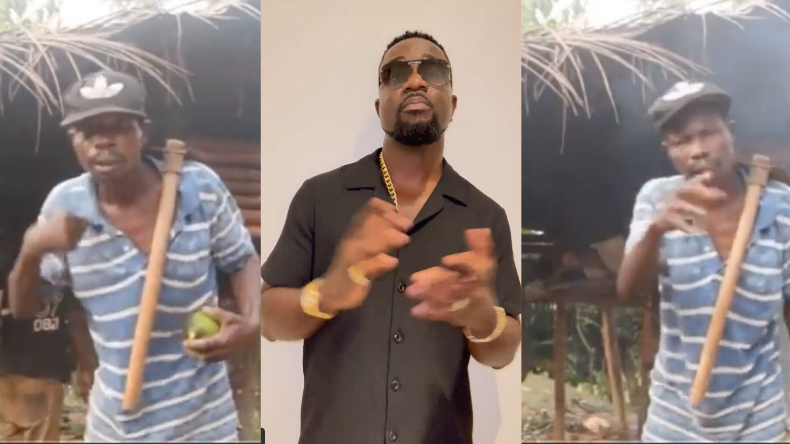 “Link me to this man I want to give him a gift “ - Sarkodie reacts to video of 50-year-old farmer rapping one of his old lines [Video]