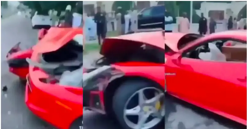 Man in tears as he crashes Ferrari car he rented