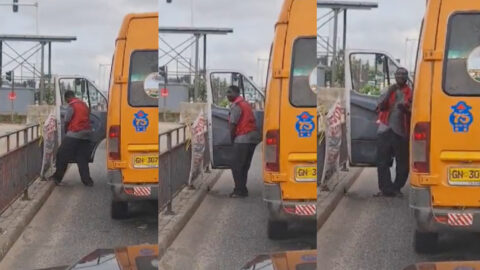 "IGP must see this" - Reaction to new video of Trotro driver peeing at the side of the Alajo road