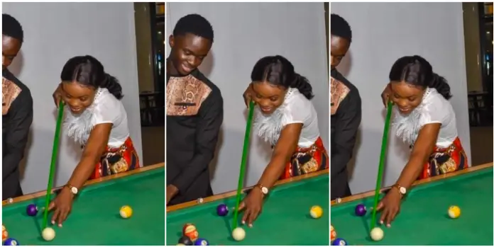 Diana Asamoah playing snooker