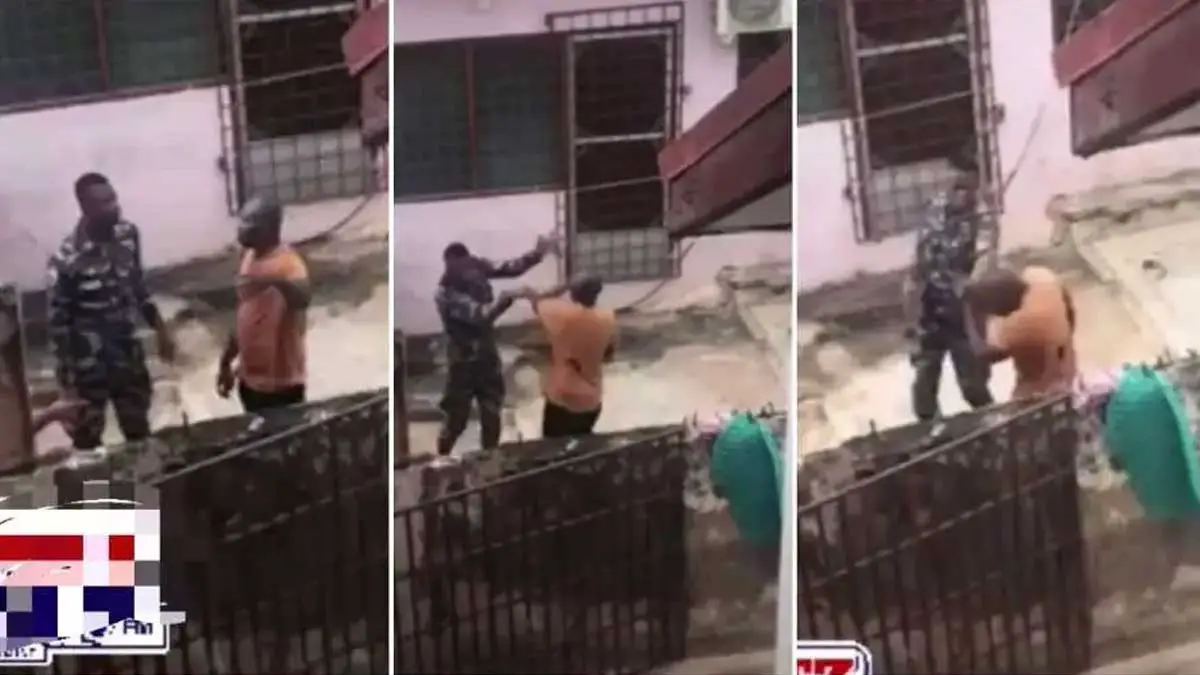 Policeman captured on camera dishing out hot slaps to his best friend for assaulting his girlfriend [Video] » JustOnlyNews•com™