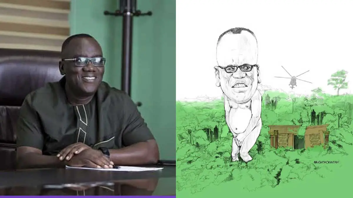 Ghanaian artist sends out a strong message with näkëd Sir John sketch in Achimota forest [Photo] » JustOnlyNews•com™