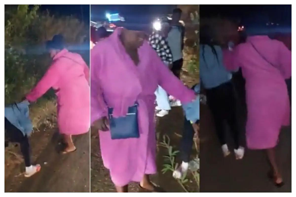 Mother storms party venue in a bathrobe, drags daughter home for partying all night long (Video) » JustOnlyNews•com™