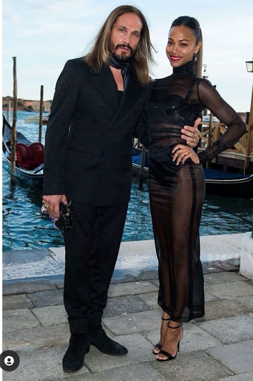 Marco Perego Saldana and his wife, Zoe Saldana