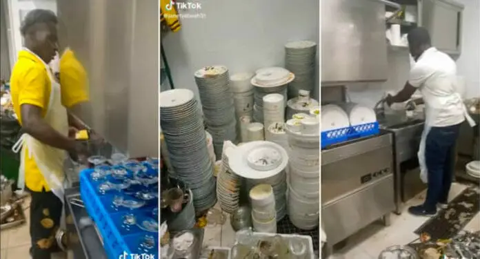 GH man washing 712 dirty plates daily in Dubai restaurant for a small salary