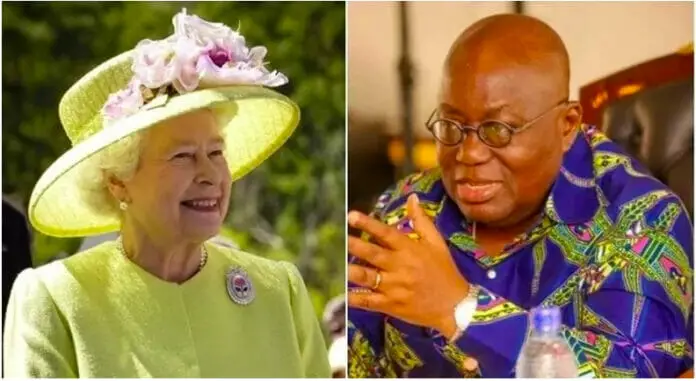 Ghanaians angry and blast Akufo Addo for hurriedly posting Queen Elizabeth just 27 seconds after her death
