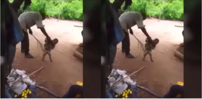 Ghana Police declares man captured beating baby mercilessly WANTED