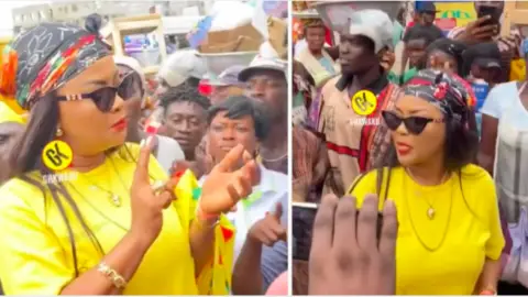 Nana Ama McBrown donates gifts to legal hustlers in the streets of Accra she returns from Canada
