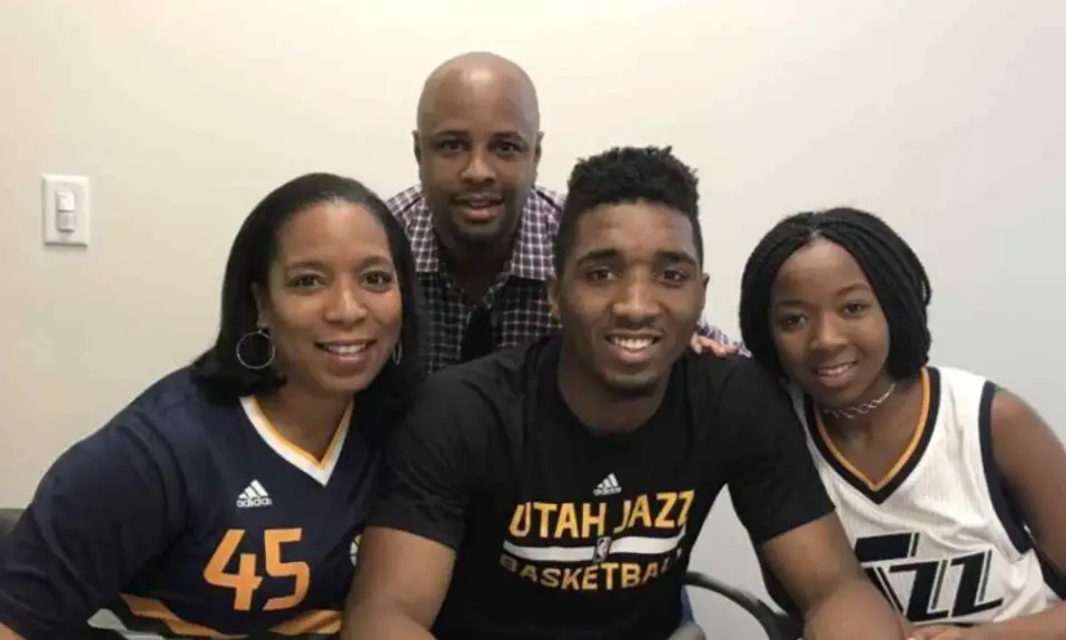 Donovan Mitchell with his parents, Nicole Mitchell and Donovan Mitchell Sr.