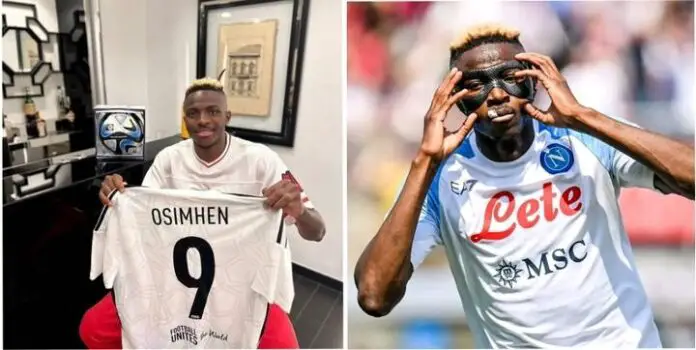 Osimhen gets special ball & jersey from FIFA
