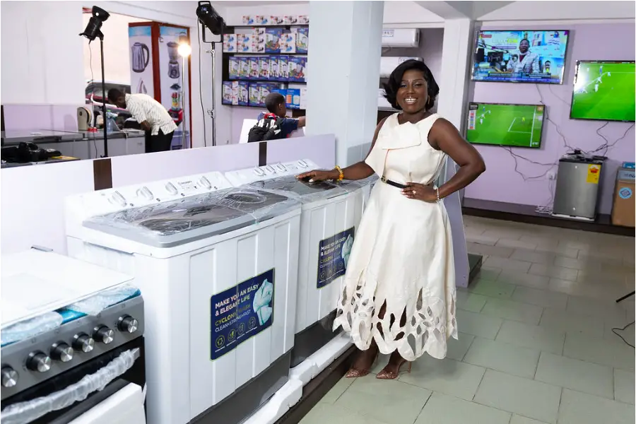 Diana Antwi Hamilton at the opening of Property Electronics' new showroom in Adum, Kumasi 