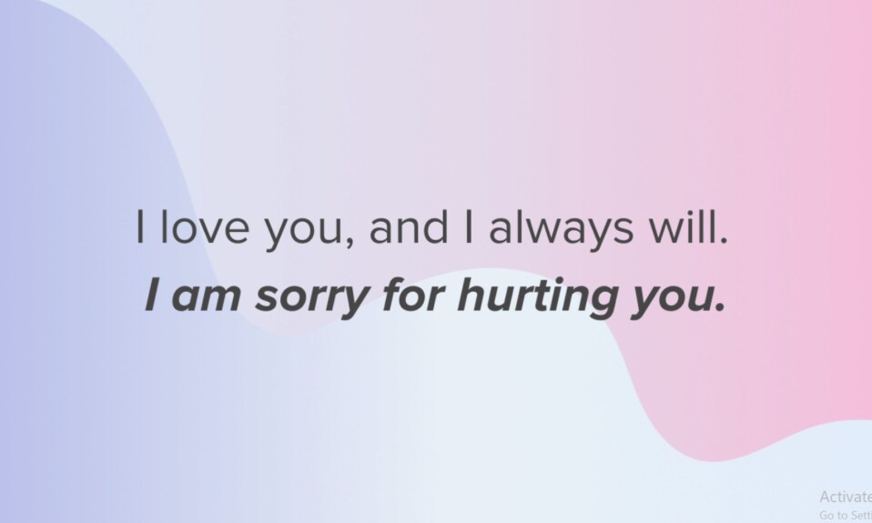 apology message for her
